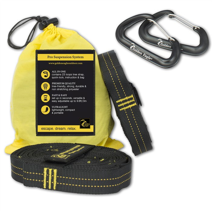 Golden Eagle Aufhängeset 3m incl. Alukarabiner - Black