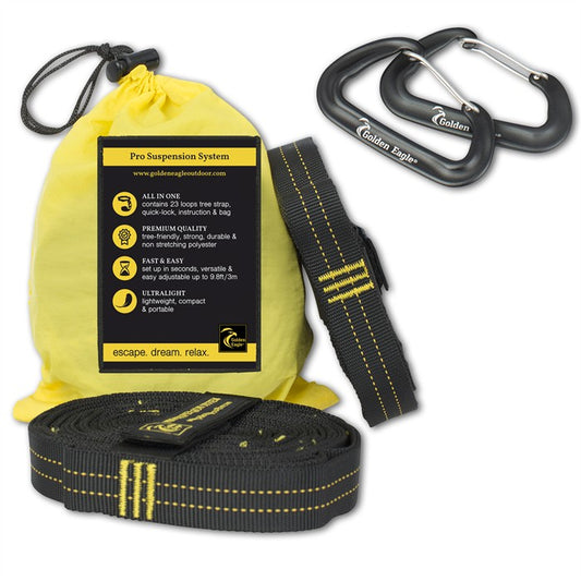 Golden Eagle Aufhängeset 3m incl. Alukarabiner - Black