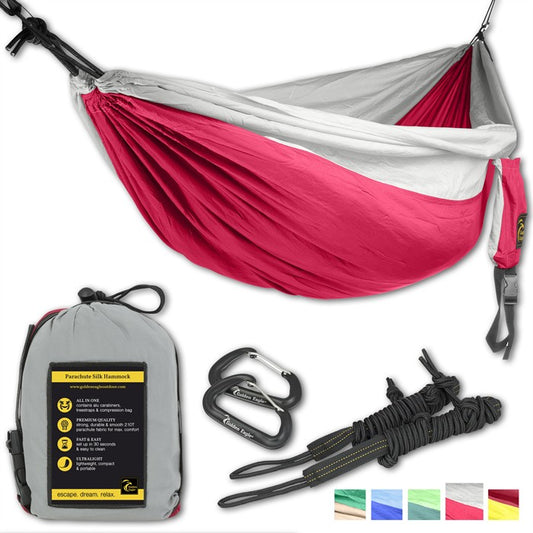 Golden Eagle Hammock Single - Red/Silver